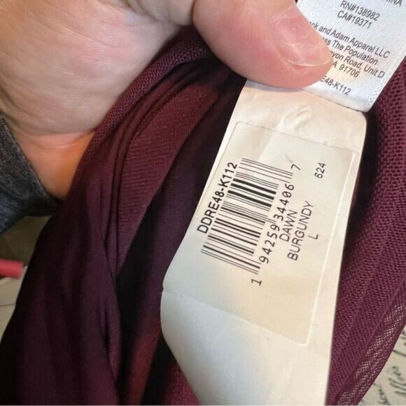 Dress the Population Dawn Plunging-Neck High-Slit Gown size large - Picture 9 of 10